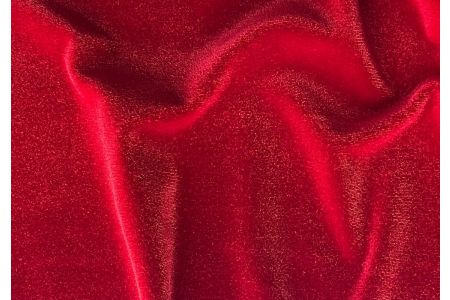 Sensuous Ruby Red Stretch Polyester Velvet