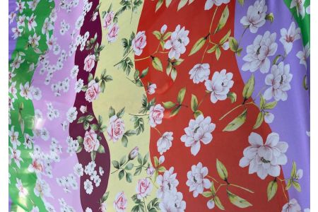 58" Panel - Gorgeous Tumbling Summer Fleurs Silk Chiffon (Made in Italy)