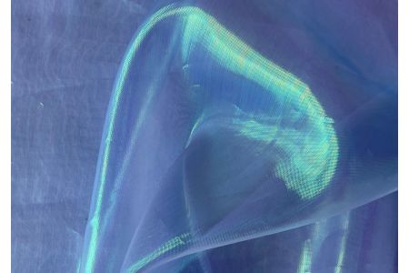 Shimmering Sheer Iridescent Fairy Wing Blue Polyester Organza
