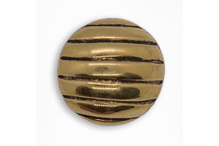 11/16" Domed Striped Gold Metal Button (Made in Switzerland)