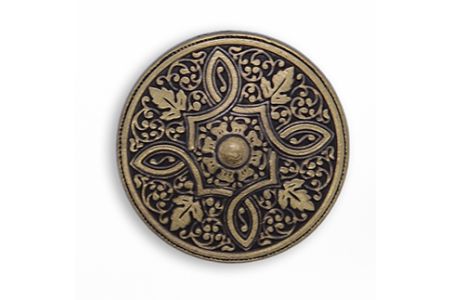 13/16" Elegant Shield Antique Gold Metal Button (Made in USA)