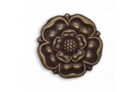 Double Dogwood Antique Gold Metal Button (Made in USA)