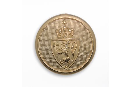 Shield & Crown Basketweave Gold Metal Button (Made in USA)
