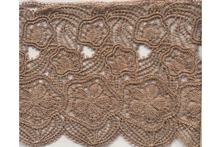 8" Cinnamon Floral Cotton Venise Lace Trim (Made in Italy)