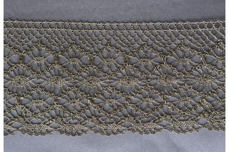 3 3/4" Antique Gold Metallic Crochet Lace (Made in England)