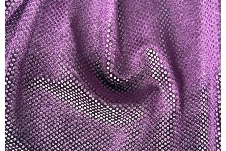 Glamorous Dotted Manganese Violet Polyester Velour