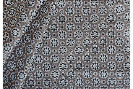  Foulard Nutmeg Spice Stretch Polyester Blend (Made in Italy)