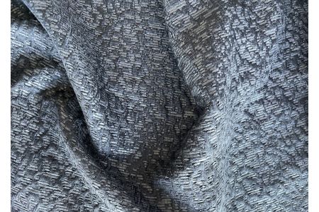 Light-Weight Pewter & Black Silk Blend Raffia&nbsp;Bouclé (Made in Italy)