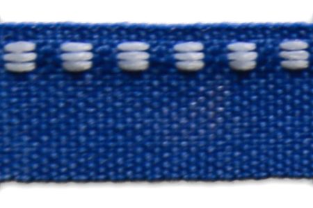 1/2" White Stitched Nautical Navy Woven Ribbon